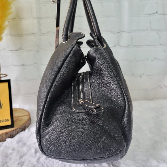 Maria Carla Italy Black Buttery Soft Leather Handbag with Longstrap - Picture 6 of 12